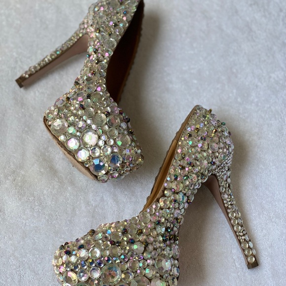 Beaded handmade  Crystal Handmade Heel Pumps - Picture 3 of 8